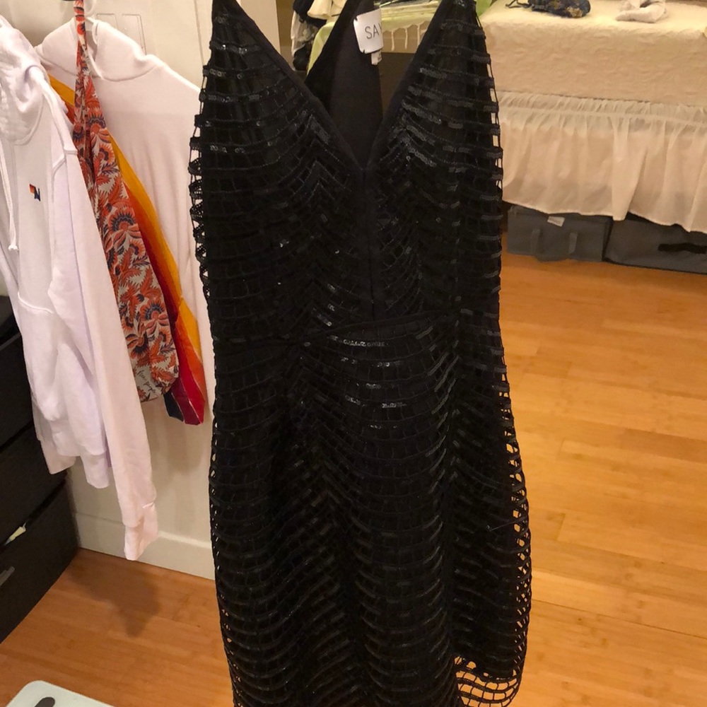 Saylor black sequin dress NWOT size XS